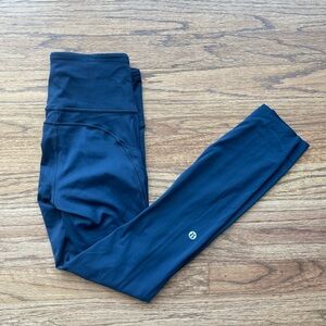Lululemon Fast and Free Navy 7/8 Length Leggings